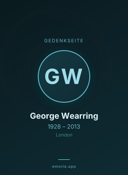 Gedenkportrait von George Wearring