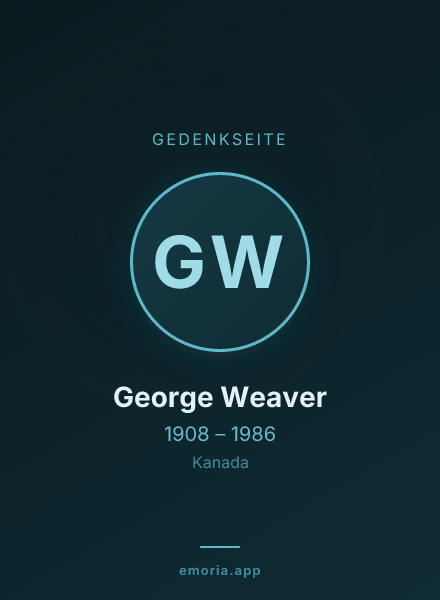 Gedenkportrait von George Weaver
