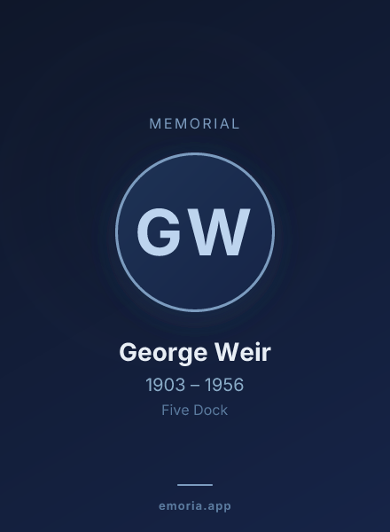 Memorial portrait of George Weir