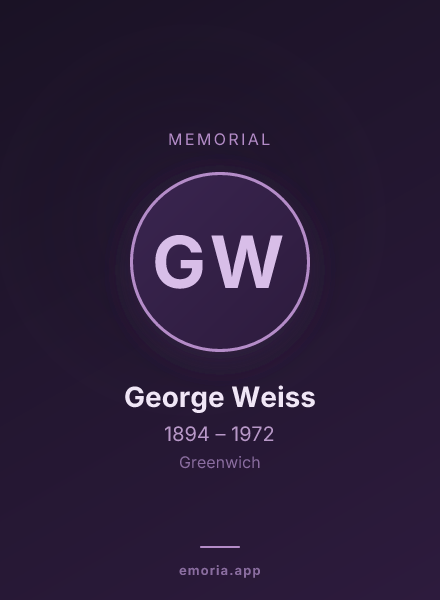 Memorial portrait of George Weiss