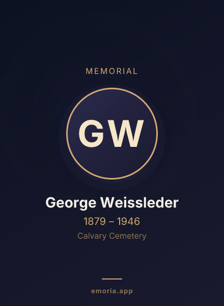 Memorial portrait of George Weissleder