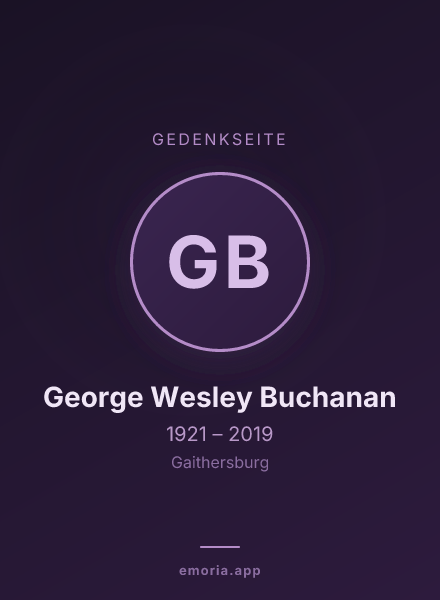 Gedenkportrait von George Wesley Buchanan