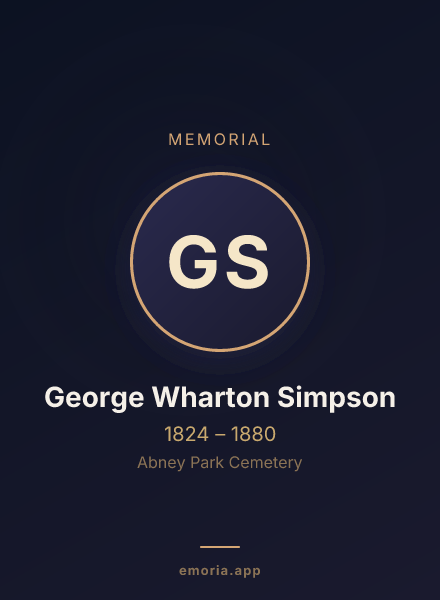 Memorial portrait of George Wharton Simpson