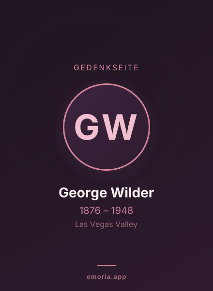Gedenkportrait von George Wilder