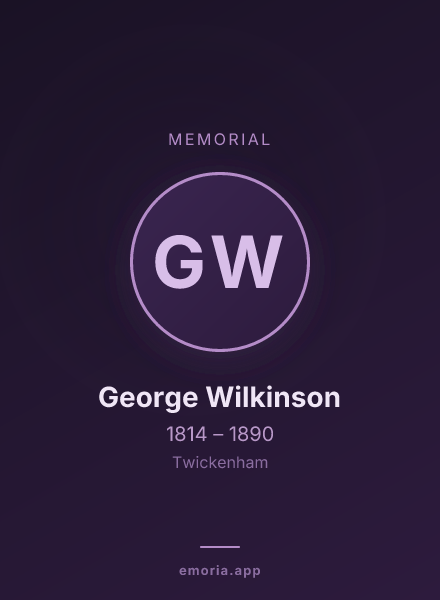 Memorial portrait of George Wilkinson