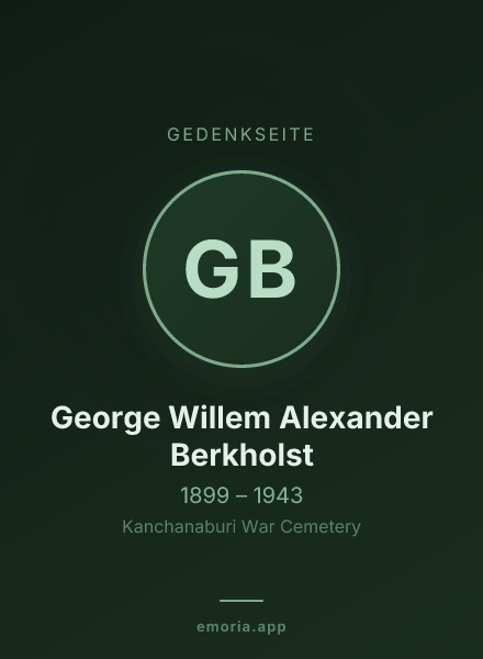 Gedenkportrait von George Willem Alexander Berkholst
