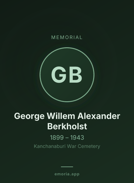 Memorial portrait of George Willem Alexander Berkholst