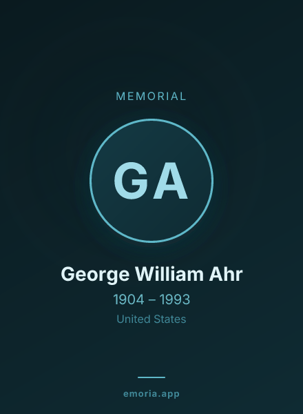 Memorial portrait of George William Ahr