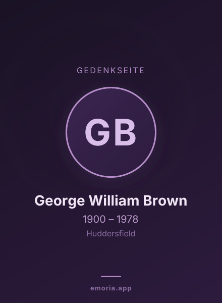 Gedenkportrait von George William Brown