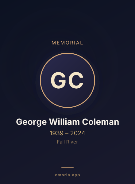 Memorial portrait of George William Coleman