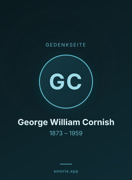 Gedenkportrait von George William Cornish