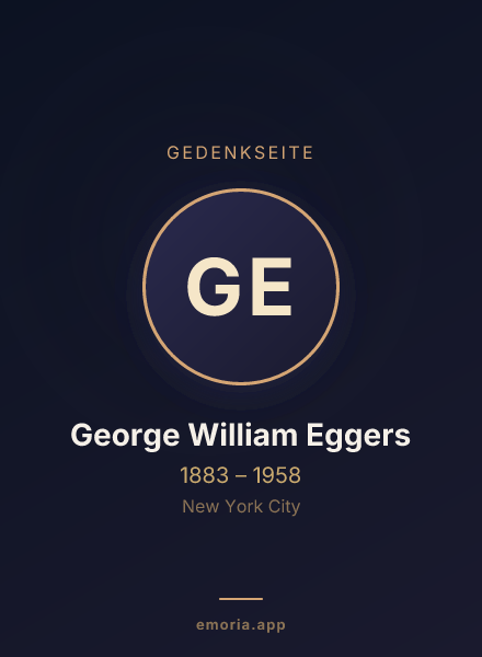 Gedenkportrait von George William Eggers