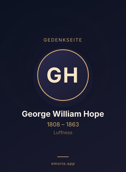 Gedenkportrait von George William Hope