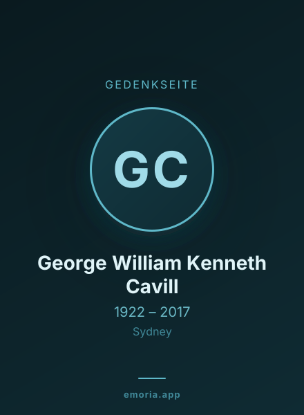 Gedenkportrait von George William Kenneth Cavill