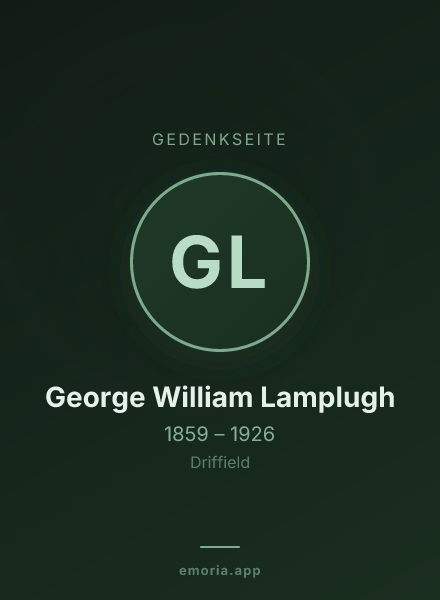 Gedenkportrait von George William Lamplugh