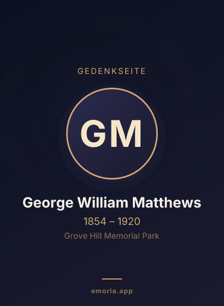 Gedenkportrait von George William Matthews