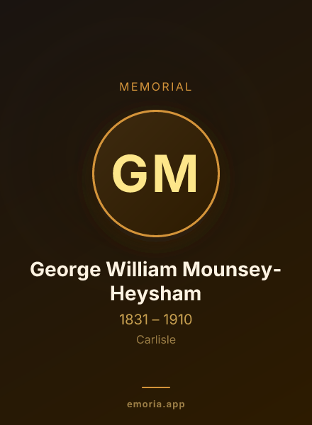 Memorial portrait of George William Mounsey-Heysham