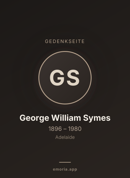 Gedenkportrait von George William Symes
