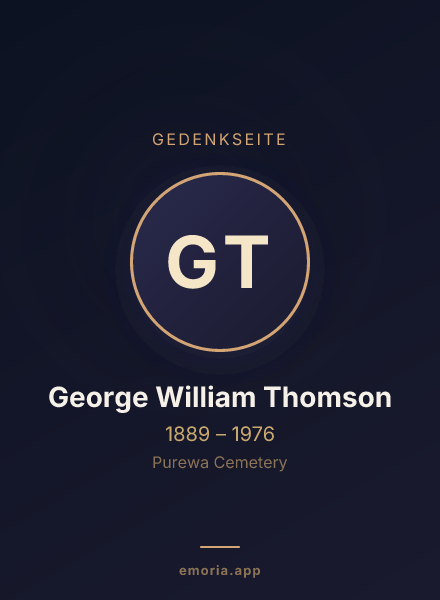 Gedenkportrait von George William Thomson
