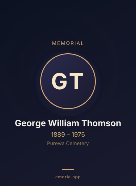 Memorial portrait of George William Thomson