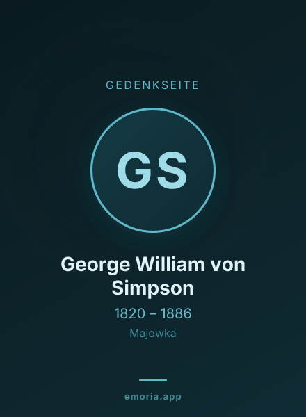 Gedenkportrait von George William von Simpson
