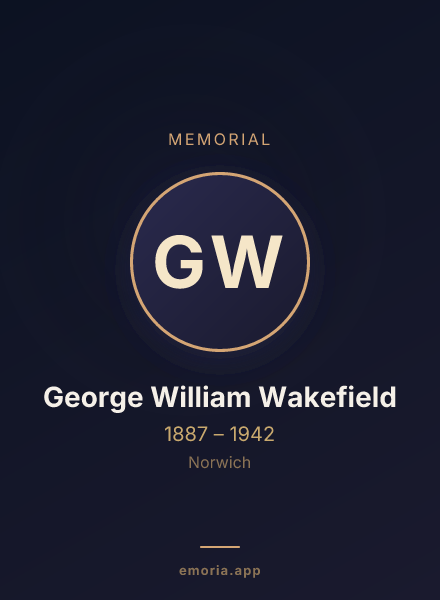 Memorial portrait of George William Wakefield