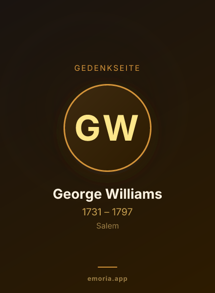 Gedenkportrait von George Williams