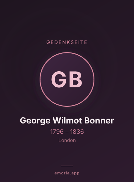 Gedenkportrait von George Wilmot Bonner