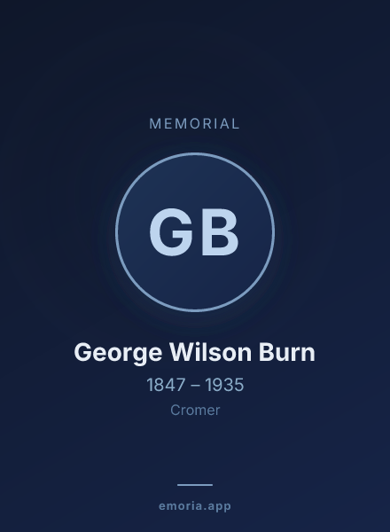 Memorial portrait of George Wilson Burn