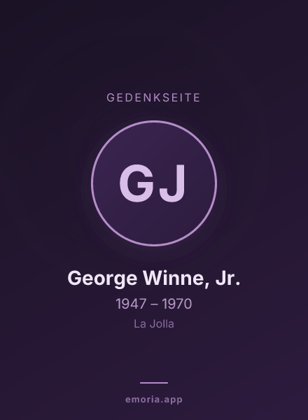 Gedenkportrait von George Winne, Jr.