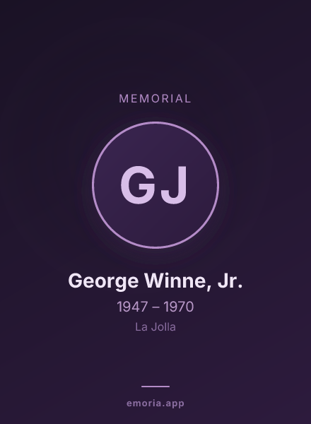Memorial portrait of George Winne, Jr.