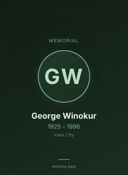 Memorial portrait of George Winokur