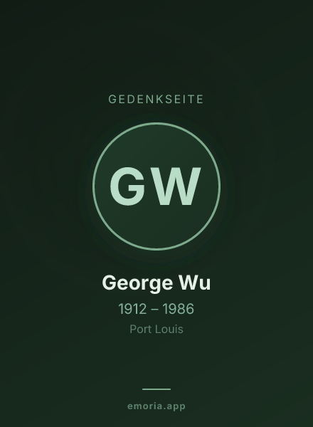 Gedenkportrait von George Wu