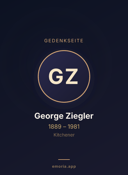 Gedenkportrait von George Ziegler