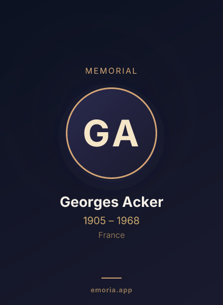 Memorial portrait of Georges Acker