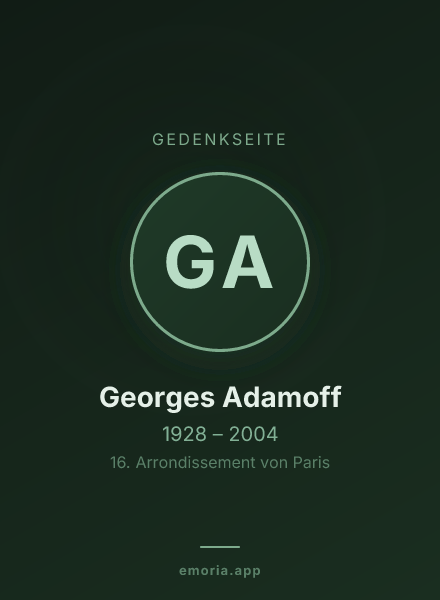 Gedenkportrait von Georges Adamoff