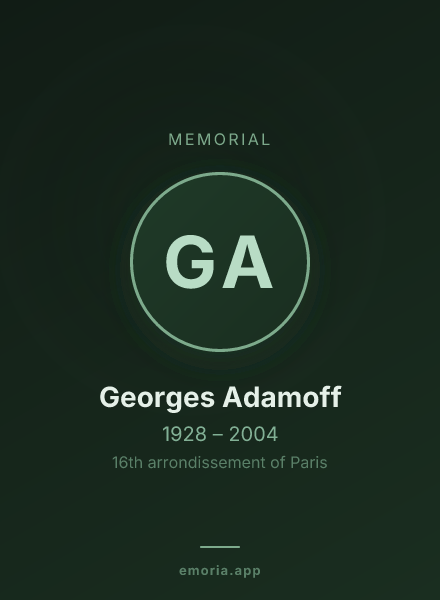 Memorial portrait of Georges Adamoff