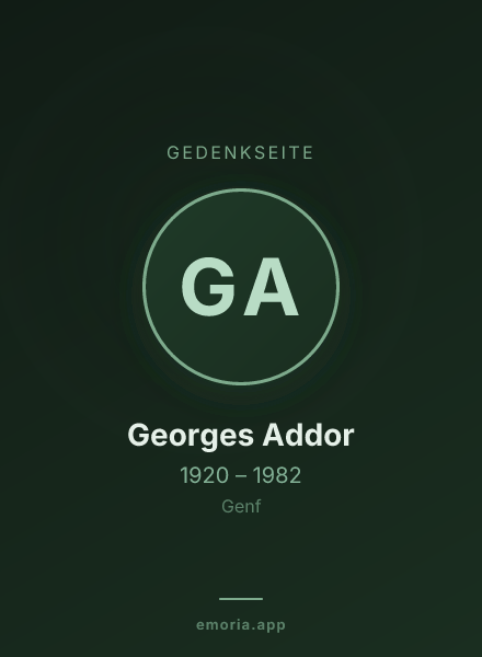 Gedenkportrait von Georges Addor
