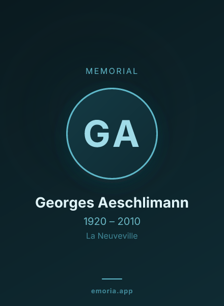 Memorial portrait of Georges Aeschlimann