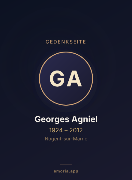 Gedenkportrait von Georges Agniel