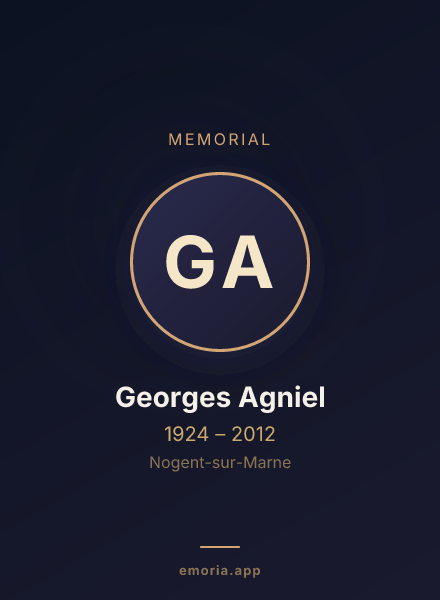 Memorial portrait of Georges Agniel