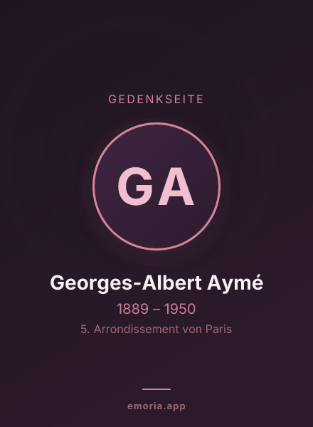 Gedenkportrait von Georges-Albert Aymé