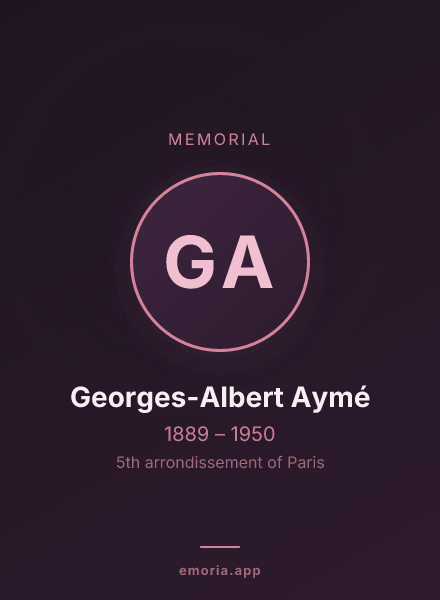 Memorial portrait of Georges-Albert Aymé