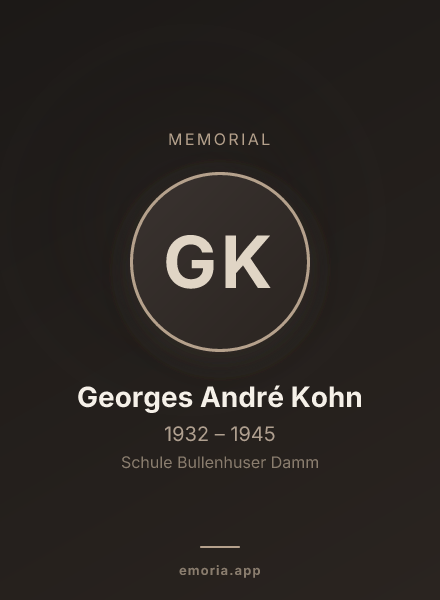 Memorial portrait of Georges André Kohn