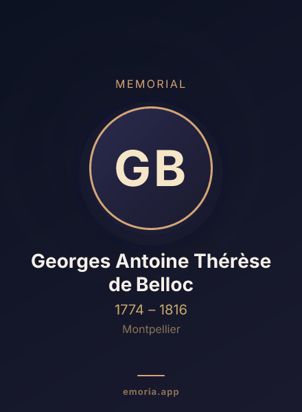 Memorial portrait of Georges Antoine Thérèse de Belloc