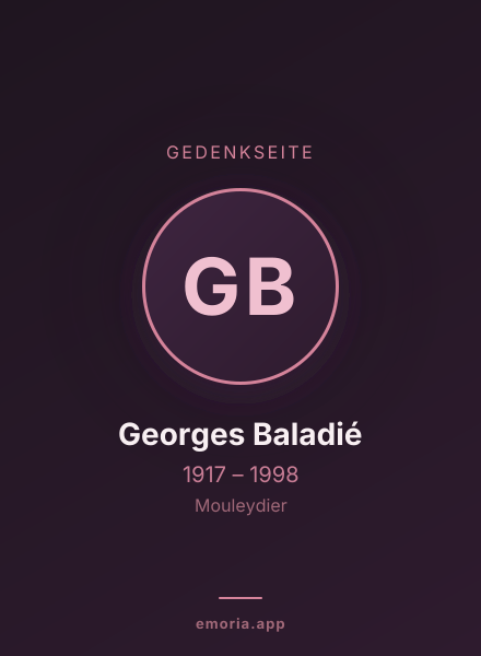 Gedenkportrait von Georges Baladié