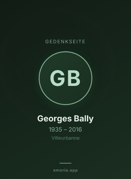 Gedenkportrait von Georges Bally