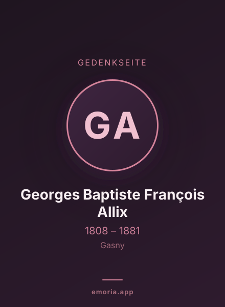 Gedenkportrait von Georges Baptiste François Allix