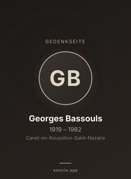 Gedenkportrait von Georges Bassouls