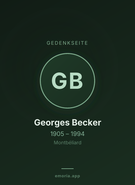 Gedenkportrait von Georges Becker